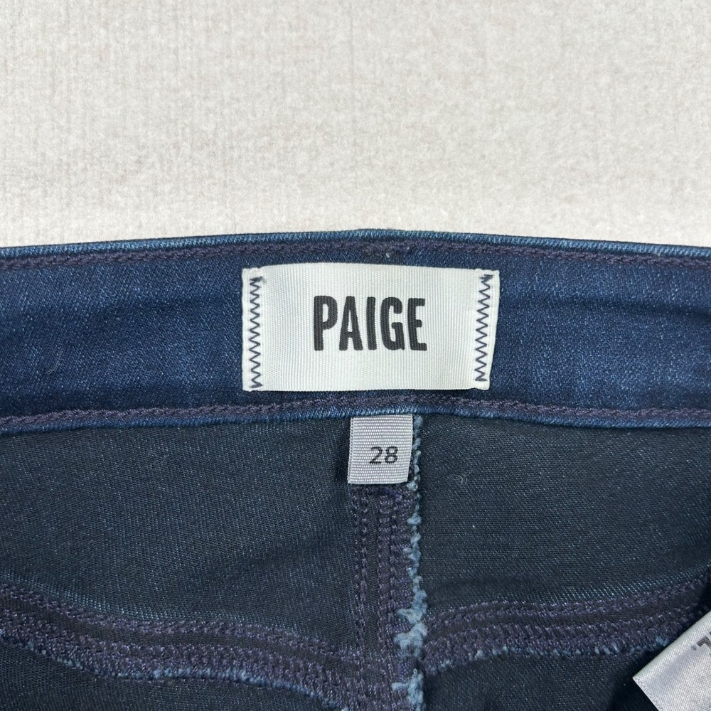 Paige Jeans Womens 28 Genesee Crop Wide Leg Dark Wash Indigo Nautical Denim - Picture 4 of 12